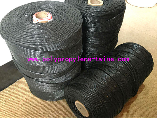 High Performance Filling Splityarn PP Yarn Black Color 2.3 - 3.8 G / D Tenacity
