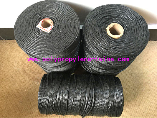 High Performance Filling Splityarn PP Yarn Black Color 2.3 - 3.8 G / D Tenacity